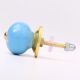 Turquoise White Tiny Star Pattern Cabinet Knobs
