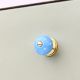 Turquoise White Tiny Star Pattern Cabinet Knobs