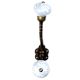 Grey Leaf Ceramic Floral Antique Rope Iron Hook