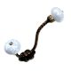 Grey Leaf Ceramic Floral Antique Rope Iron Hook