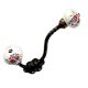 White Floral Leafy Painted Antique Rope Iron Hook