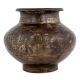 Old Brass Engraved Water Storage Pot