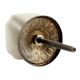 Solid Cream Medium Square Ceramic Wardrobe Knob