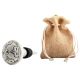 Cream Etched Floral Ceramic Wine Bottle Stopper