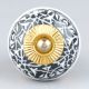 Black And White Floral Ceramic Dresser Knob