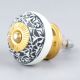 Black And White Floral Ceramic Dresser Knob