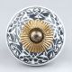 Black And White Floral Ceramic Dresser Knob