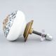 Black And White Floral Ceramic Dresser Knob
