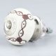 Cream Etched Chain Design Ceramic Cabinet Knob