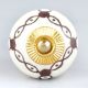 Cream Etched Chain Design Ceramic Cabinet Knob