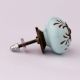 Light Sage Green Etched Leaf Ceramic Cabinet Knobs