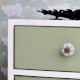 Light Sage Green Etched Leaf Ceramic Cabinet Knobs