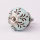 Light Sage Green Etched Leaf Ceramic Cabinet Knobs