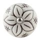 Cream Etched Floral Ceramic Wine Bottle Stopper