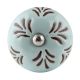 Light Sage Green Etched Leaf Ceramic Wine Bottle Stopper