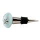 Light Sage Green Etched Leaf Ceramic Wine Bottle Stopper