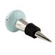 Light Sage Green Etched Leaf Ceramic Wine Bottle Stopper