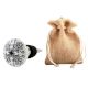 Black Leaf Flat Ceramic Wine Bottle Stopper