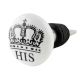 His Ceramic Flat Wine Bottle Stopper