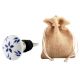 Blue Floral Flat Wine Bottle Stopper