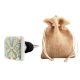 Green Floral Printing Flat Ceramic Wine Bottle Stoppe