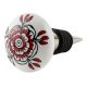 Red Black Rose Flat Ceramic Wine Bottle Stopper