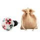 White Floral Flat Ceramic Wine Bottle Stopper