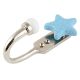 Turquoise Star Crackle Ceramic Hook