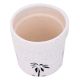 White Ceramic Pot For Indoor Plants With Painted Palm Tree