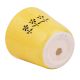 Yellow Ceramic Pot With Hand painted Black Flowers