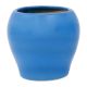 Round Blue Painted Ceramic Vase Pot