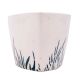 Oval Shape White Ceramic Pot With Hand painted Black Leaves