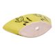 Oval Shape Yellow Ceramic Pot With Hand painted Black Flowers