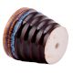 Handmade Dark Brown Striped Glazed Ceramic Pot