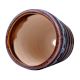 Handmade Dark Brown Striped Glazed Ceramic Pot