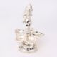 Brass Dancing Ganesha Statue With Five Diyas In Nickel Finish