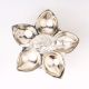 Brass Dancing Ganesha Statue With Five Diyas In Nickel Finish