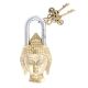 Brass Padldlock Engraved With Buddha Face And 2 Keys