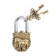 Old Brass Horse Design Lock With 2 Decorative Keys