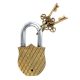 Old Brass Horse Design Lock With 2 Decorative Keys