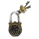 Brass Padlock Ram Durbar With 2 Decorative Keys Painted With Yellow Color
