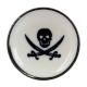 Black Man Skull Danger Symbol Flat Ceramic Wine Bottle Stopper