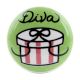 Diva Pea Green Ceramic Flat Wine Bottle Stopper