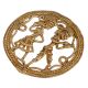 Radiant Brass Metal Circular Decor Piece With Rural Scenery