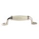 Cream Crackle Small Ceramic Silver Door Handles