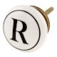 R Flat Alphabet Ceramic Drawer Knob