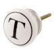 T Flat Alphabet Ceramic Drawer Knob