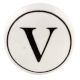 V Flat Alphabet Ceramic Drawer Knob