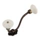 Cream Wheel Flower Ceramic Antique Rope Iron Hook