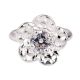Silver Flower Design And Open Wrap Toe Ring